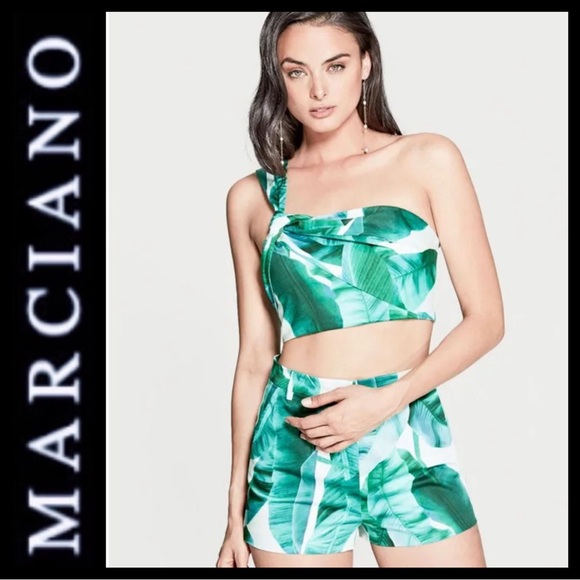 NWT Marciano Tahitian Palm Crop Top - Picture 1 of 11